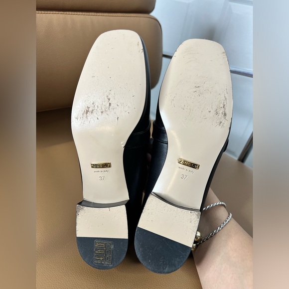 Gucci Double GG Marmont Leather Flats Sz 37 - Picture 10 of 15